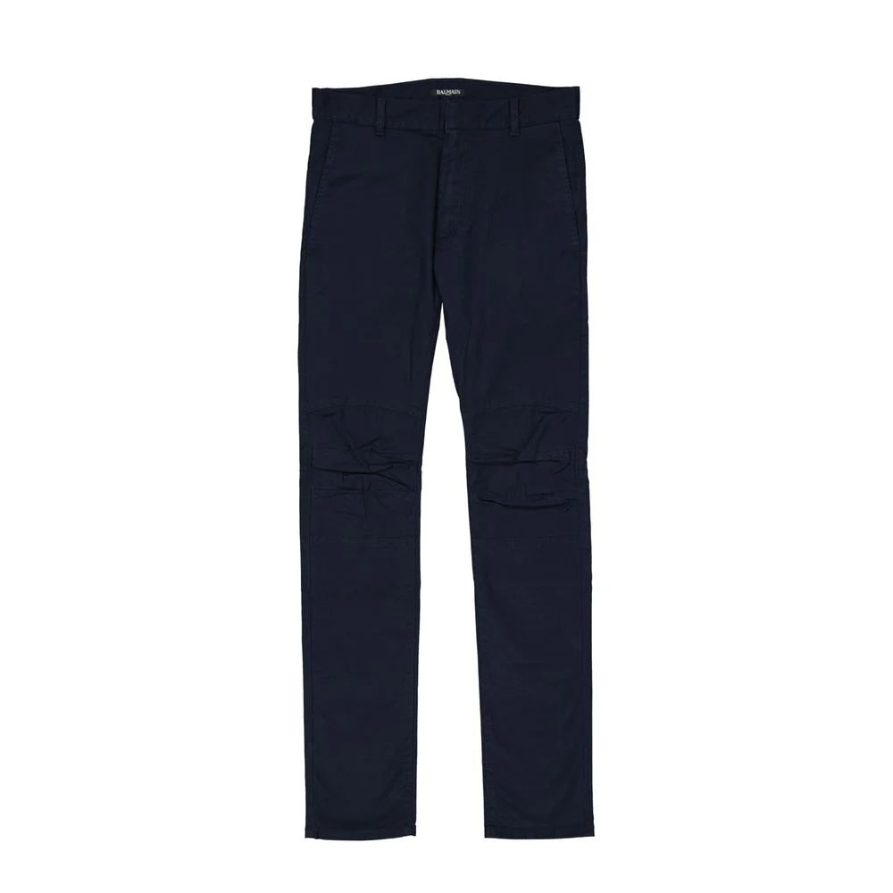 Balmain Blue Cotton Casual Pants