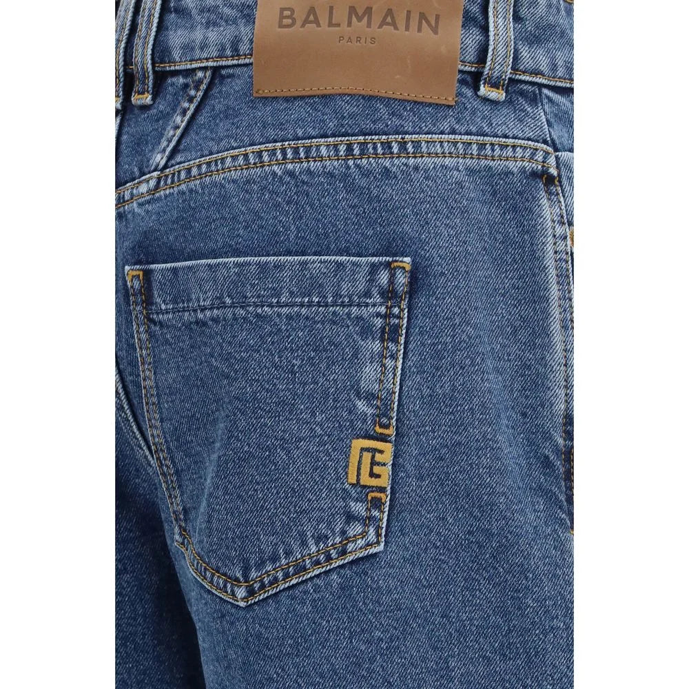 Balmain Modrene bavlnene dzinove nohavice