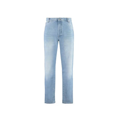 Balmain Blue Cotton Straight-Leg Jeans