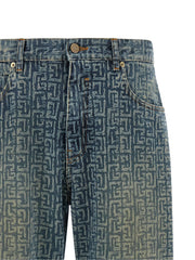 Balmain Blue Cotton Straight-Leg Jeans - W34