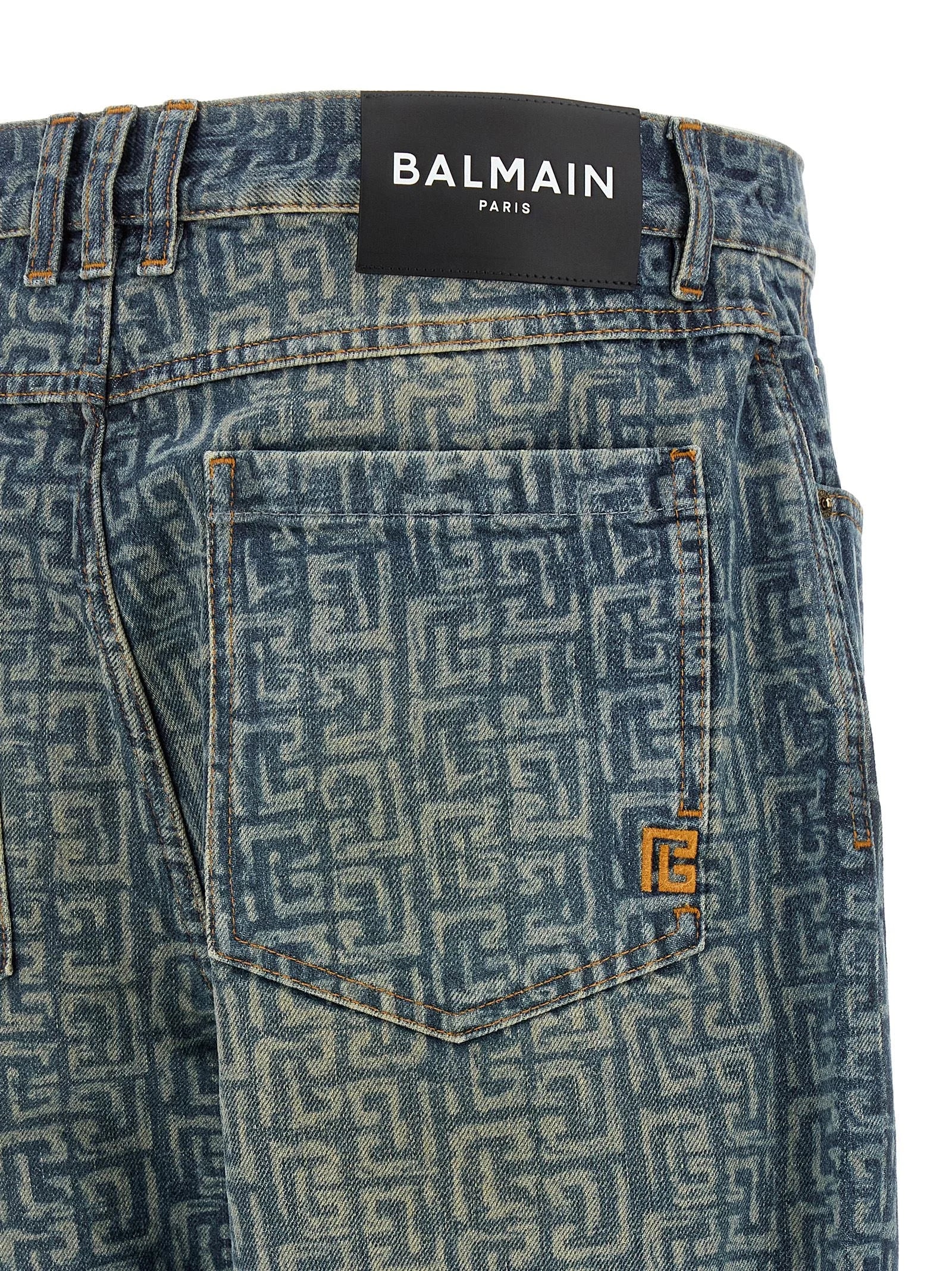 Balmain Blue Cotton Straight-Leg Jeans - W34