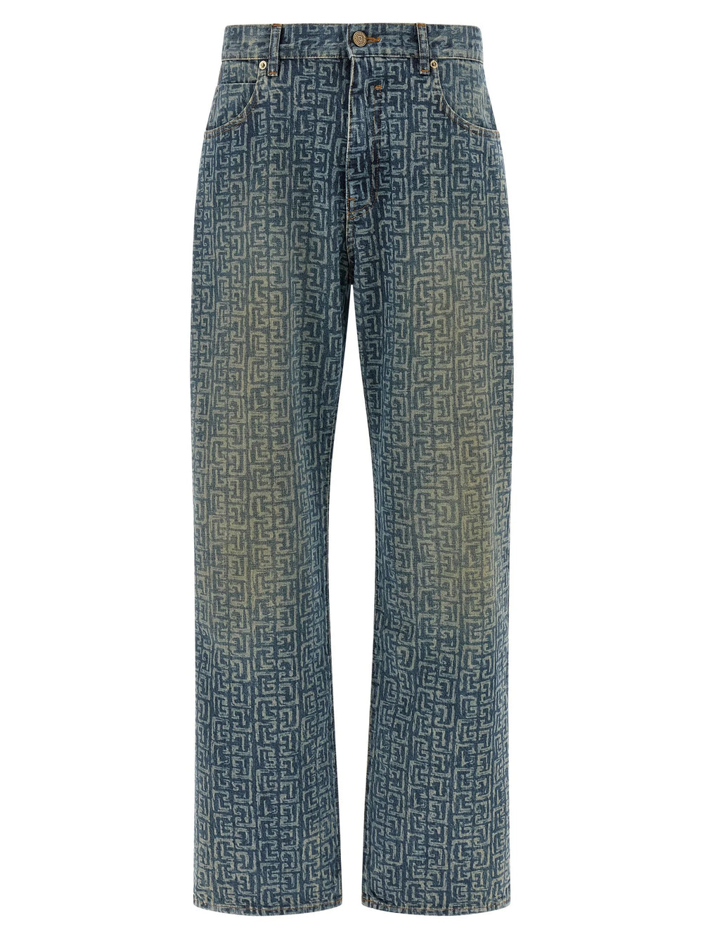 Balmain Blue Cotton Straight-Leg Jeans - W34