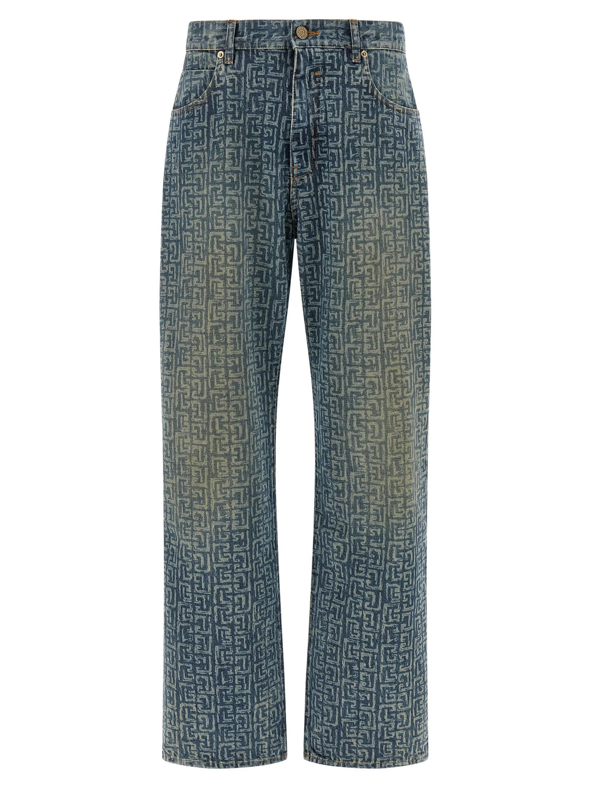 Balmain Blue Cotton Straight-Leg Jeans - W34