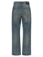 Balmain Blue Cotton Straight-Leg Jeans - W34