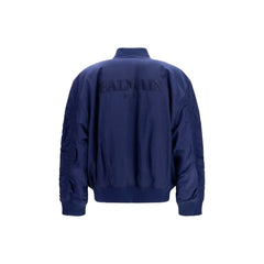 Balmain Blue Polyamide Bomber