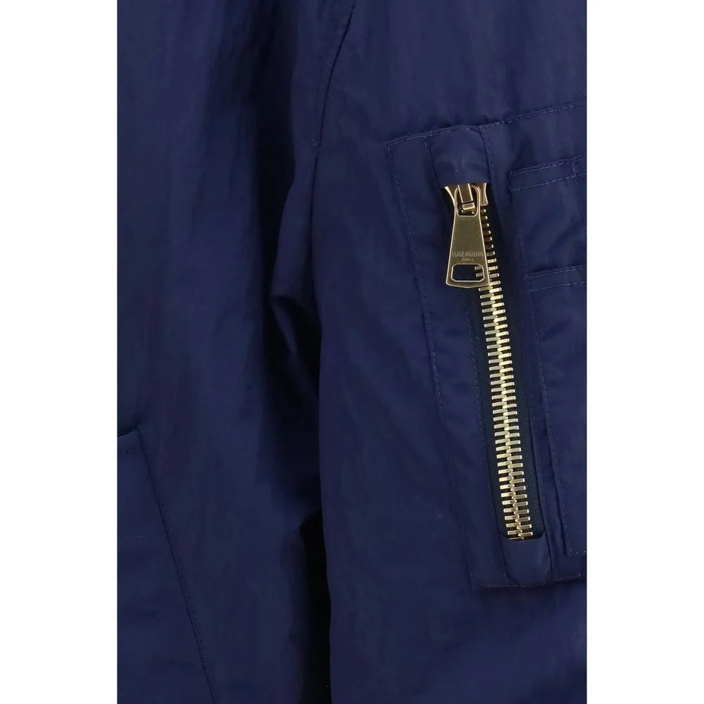 Balmain Blue Polyamide Bomber