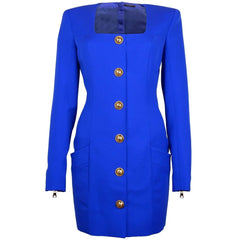 Balmain Blue Wool Dress - IT40|S - Dresses