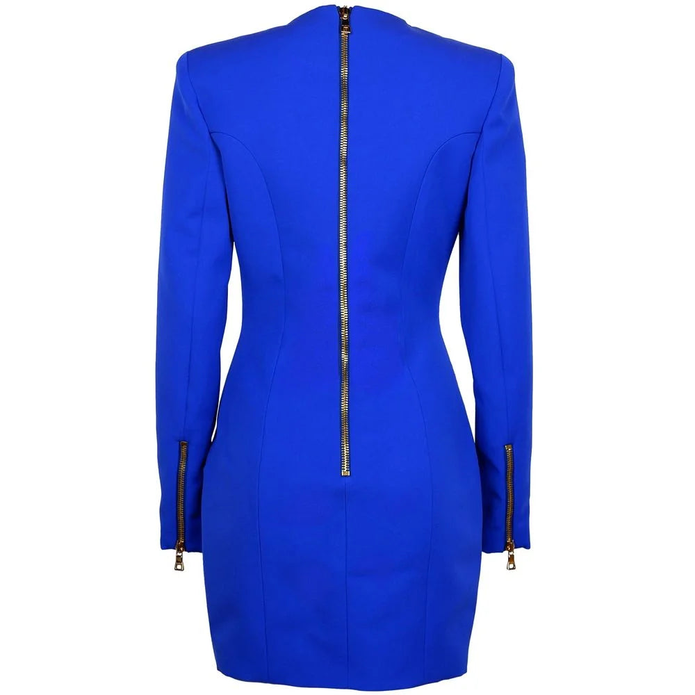 Balmain Blue Wool Dress - IT40|S - Dresses