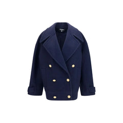 Balmain Blue Wool Oves Aries Coat - IT36 | XS