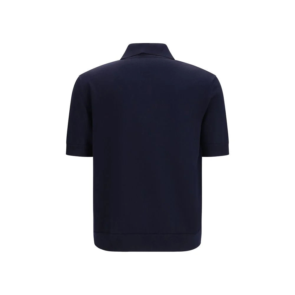 Balmain Blue Wool Oves Aries Polo Shirt