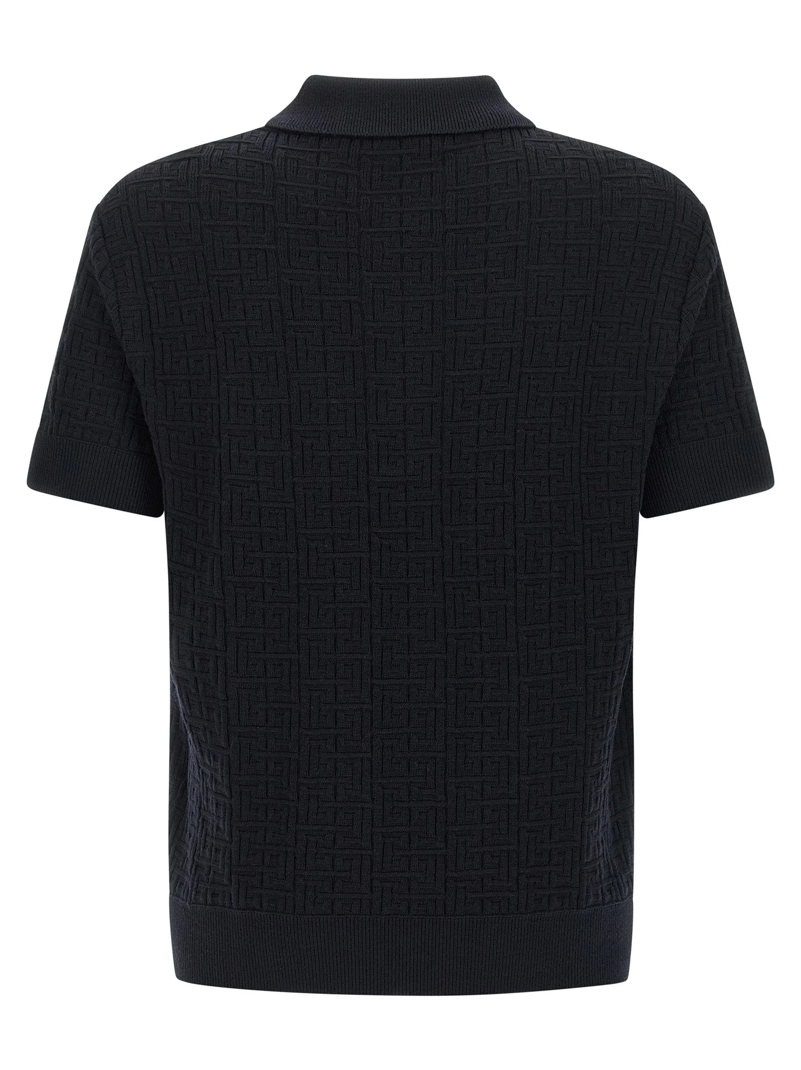 Balmain Blue Wool Polo Shirt