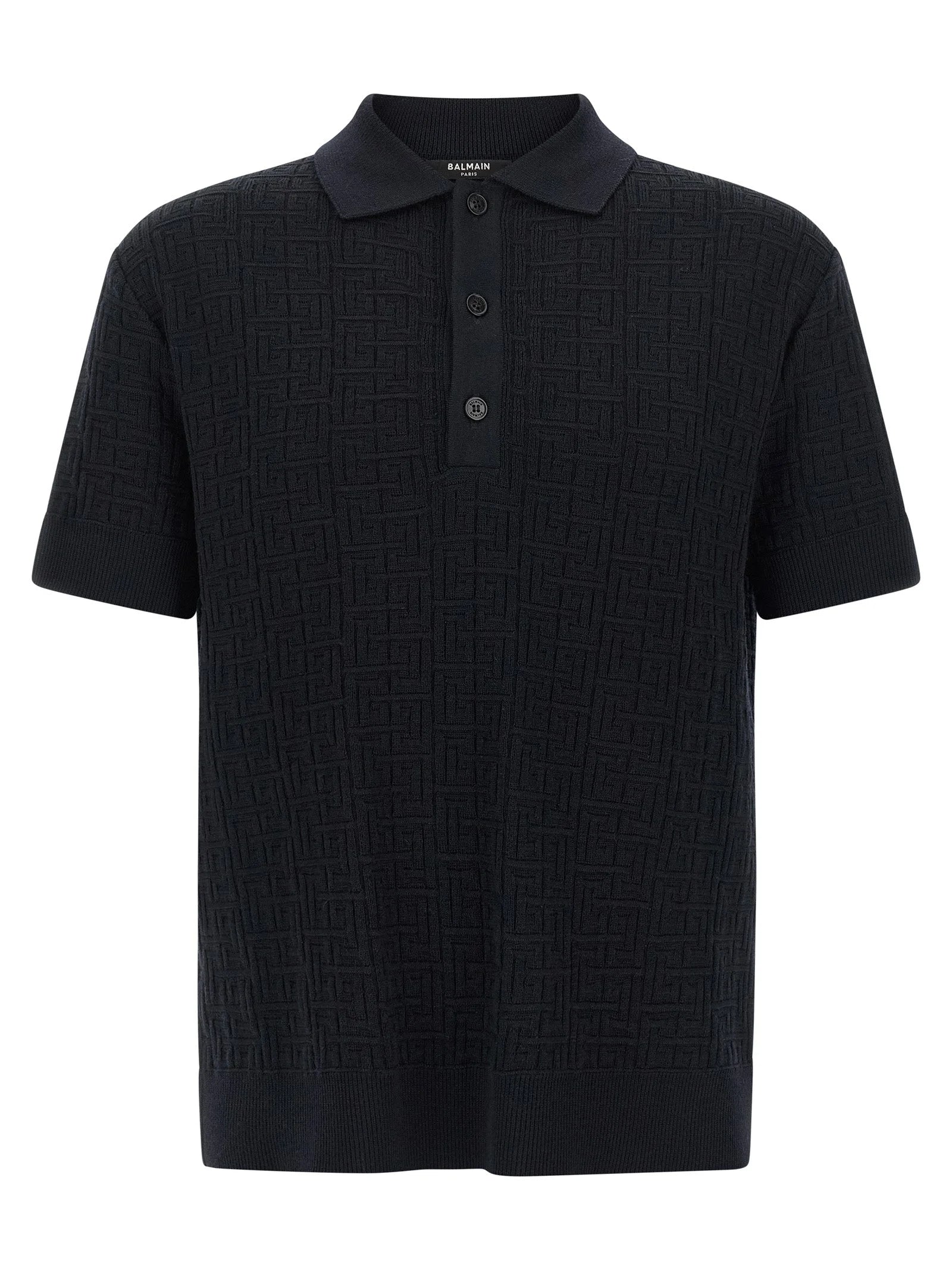 Balmain Blue Wool Polo Shirt