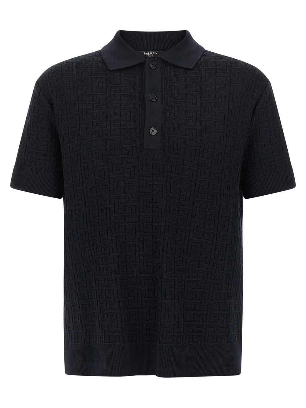 Balmain Blue Wool Polo Shirt