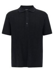 Balmain Blue Wool Polo Shirt