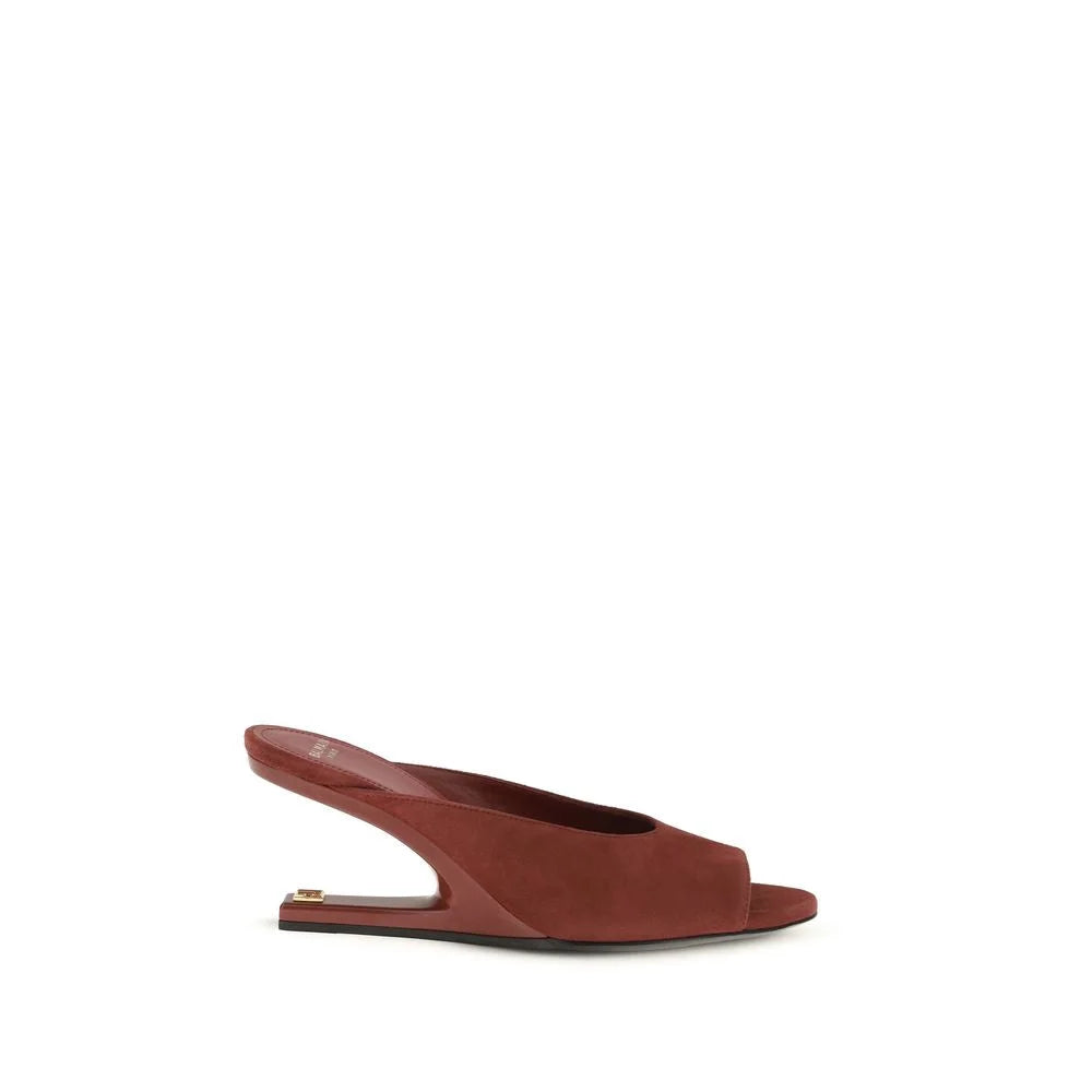 Balmain Bordeaux Calf Leather Bos Taurus Mules - EU39/US9