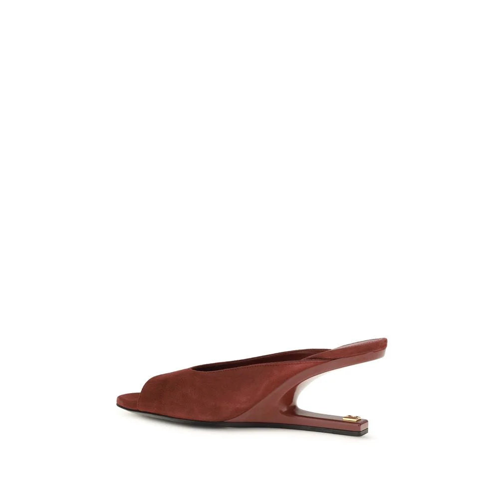 Balmain Bordeaux Calf Leather Bos Taurus Mules - EU39/US9