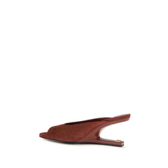Balmain Bordeaux Calf Leather Bos Taurus Mules - EU39/US9