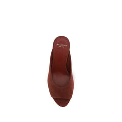 Balmain Bordeaux Calf Leather Bos Taurus Mules - EU39/US9