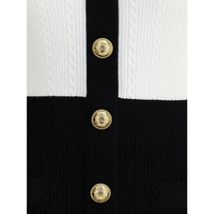 Balmain Braided pattern midi Dress
