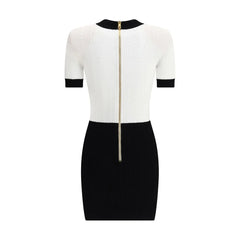 Balmain Braided pattern midi Dress