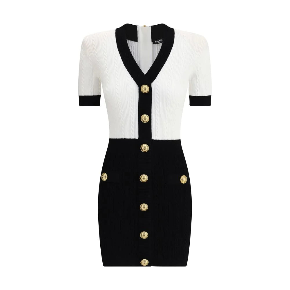 Balmain Braided pattern midi Dress - Dresses