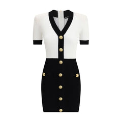 Balmain Braided pattern midi Dress - Dresses