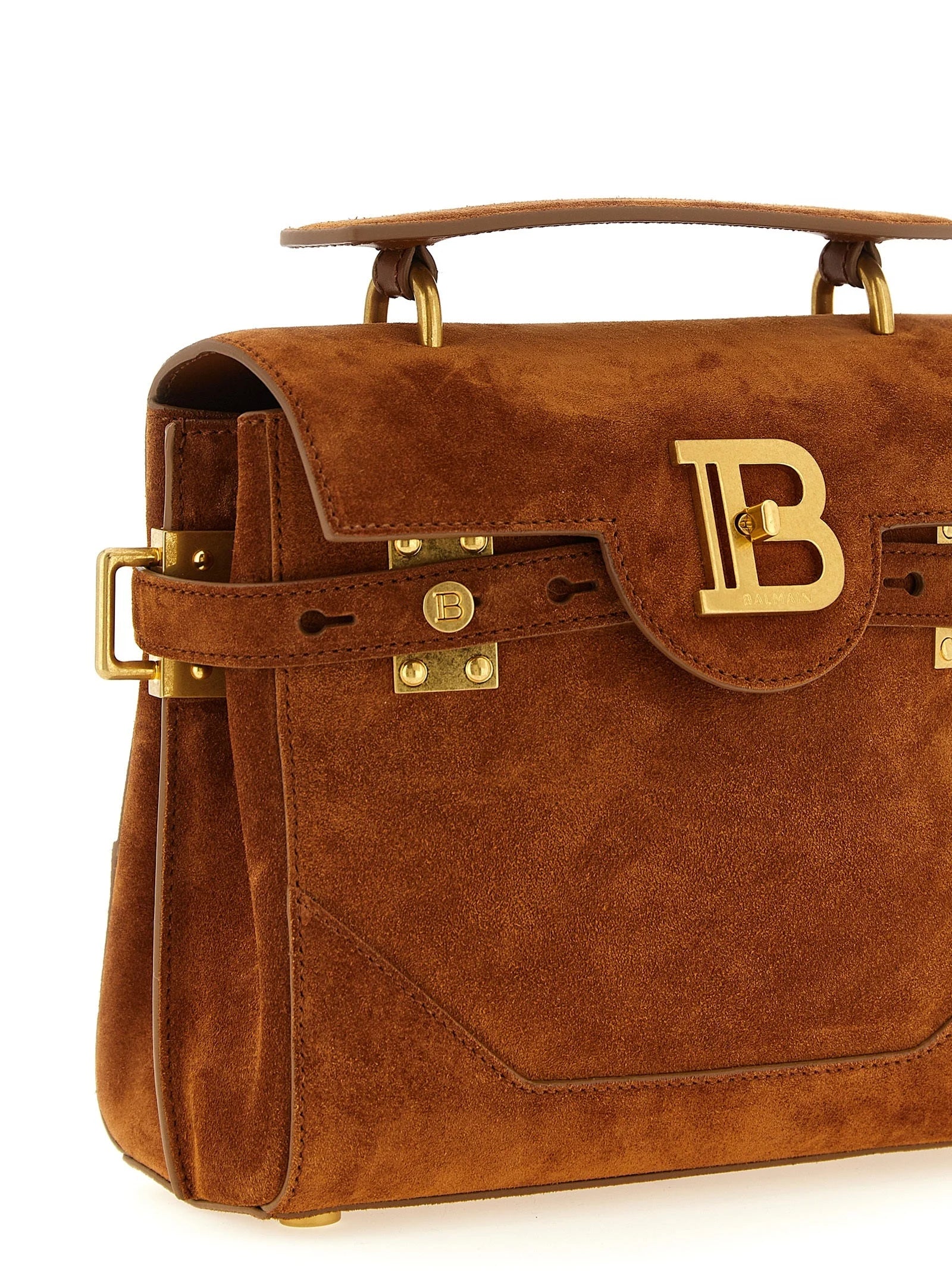 Balmain Brown Calfskin Handbag