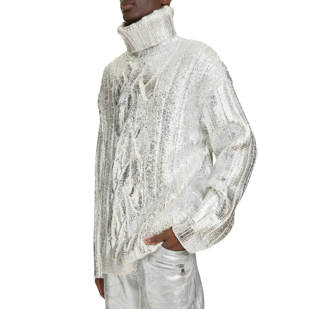 Balmain Brown Wool Men Turtleneck Sweater - Sweaters