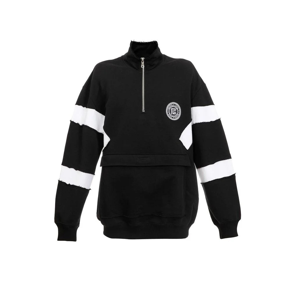 Balmain Circle Logo Cotton Sweatshirt - Sweatshirts