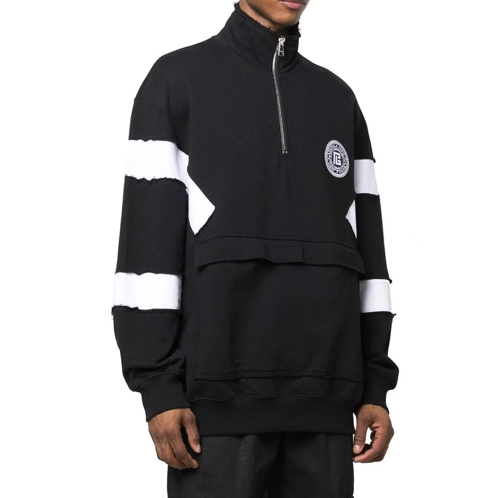 Balmain Circle Logo Cotton Sweatshirt - Sweatshirts