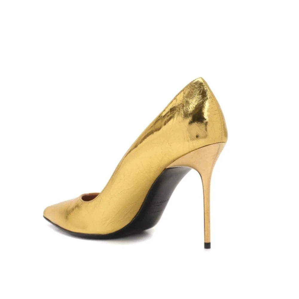 Balmain Gold Calfskin Pumps