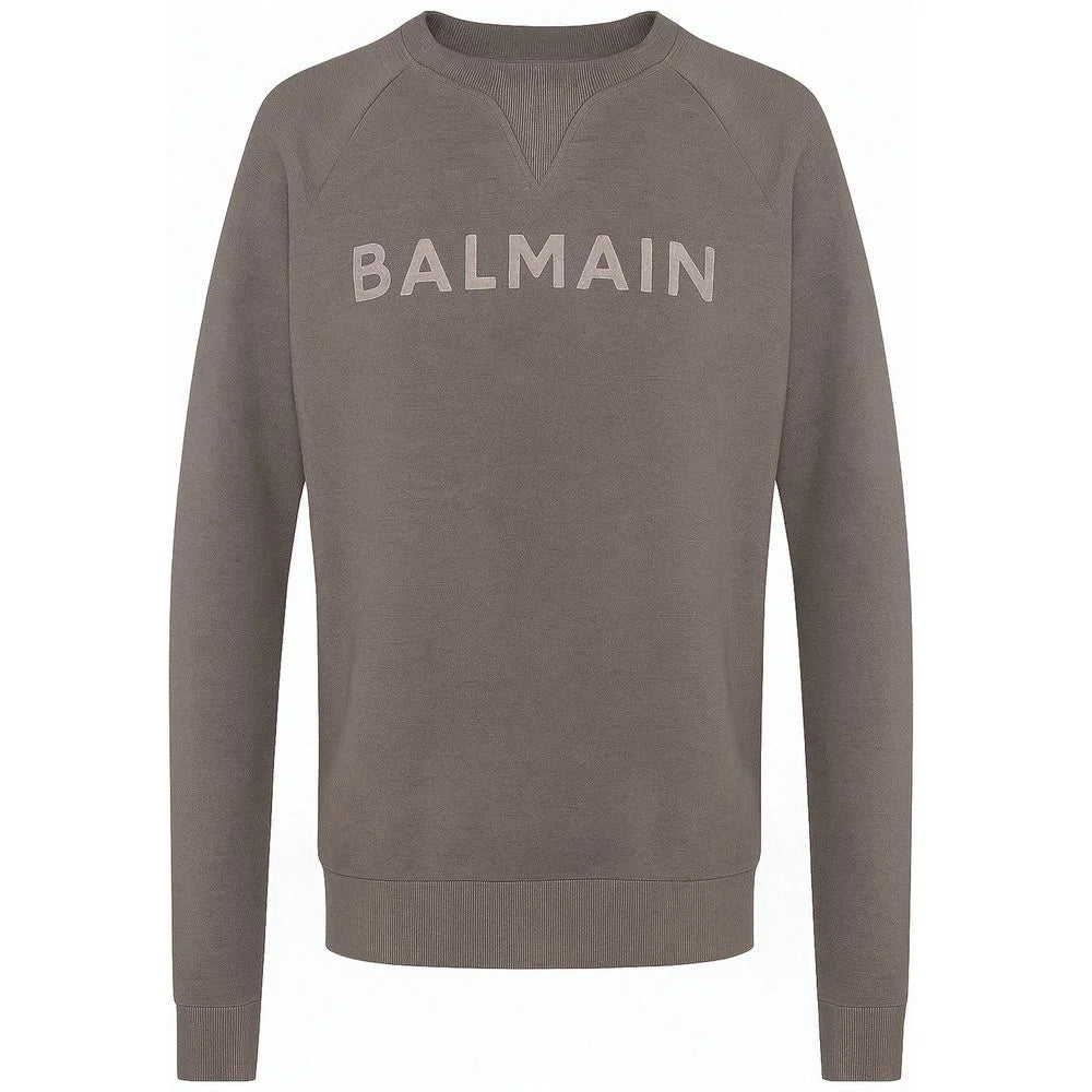 Balmain Gray Cotton Men Sweater - M - Sweatshirts