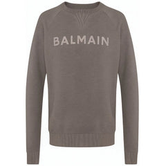 Balmain Gray Cotton Men Sweater - M - Sweatshirts