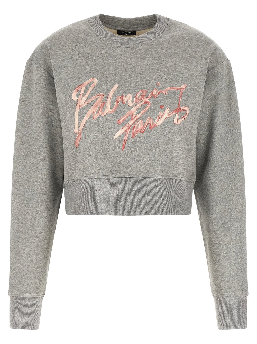 Balmain Gray Cotton Sweatshirt