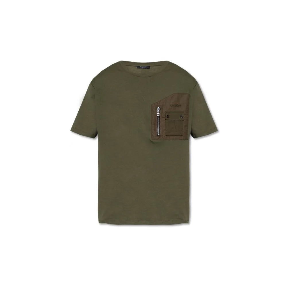 Balmain Green Cotton T-Shirt - L - T-Shirts