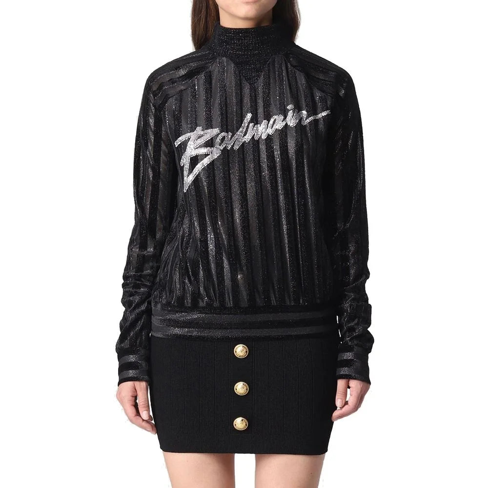 Balmain High-Neck Logo Sweater - Sweaters
