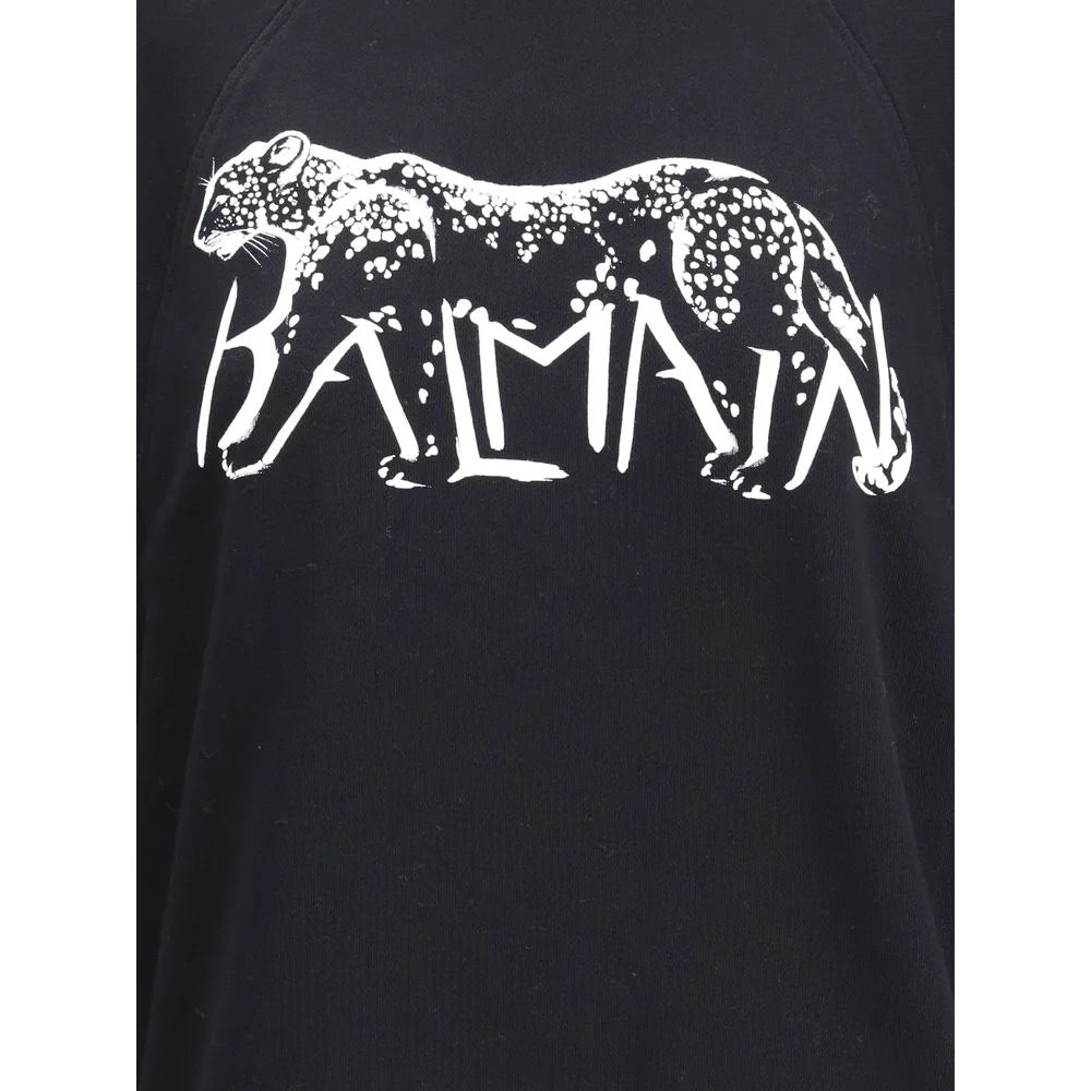 Balmain Leopard Print High-neck Sweatshirt - Sweatshirts
