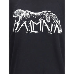 Balmain Leopard Print High-neck Sweatshirt - Sweatshirts