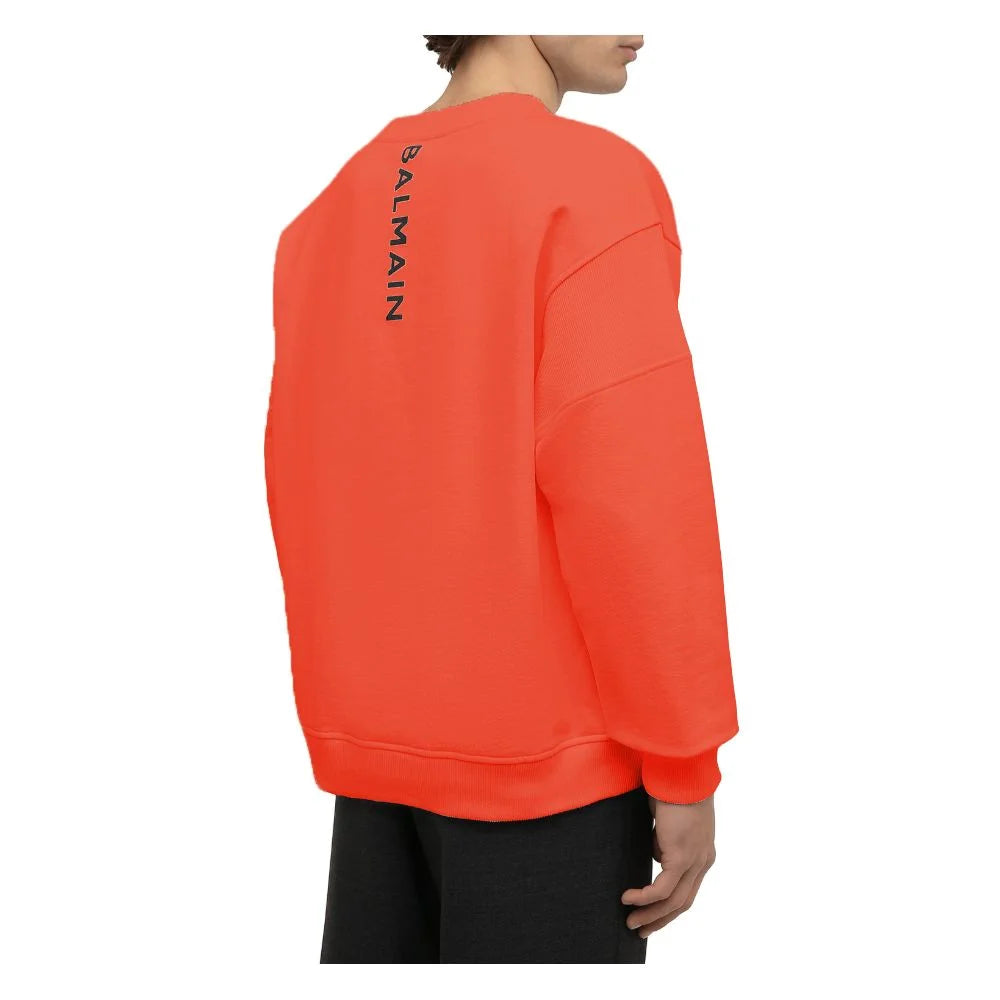 Balmain Orange Cotton Men Sweater - S - Sweatshirts