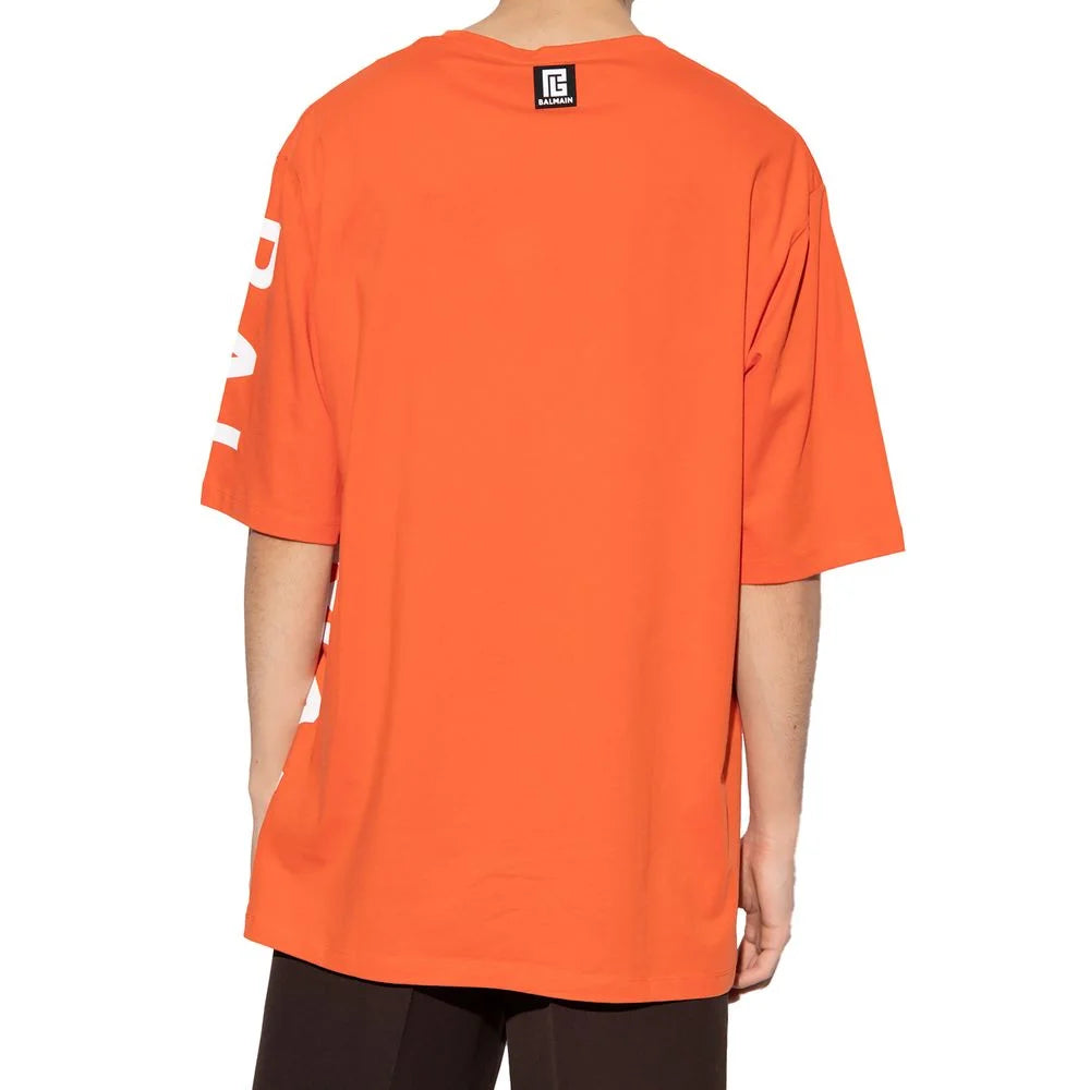 Balmain Orange Cotton T-Shirt - T-Shirts