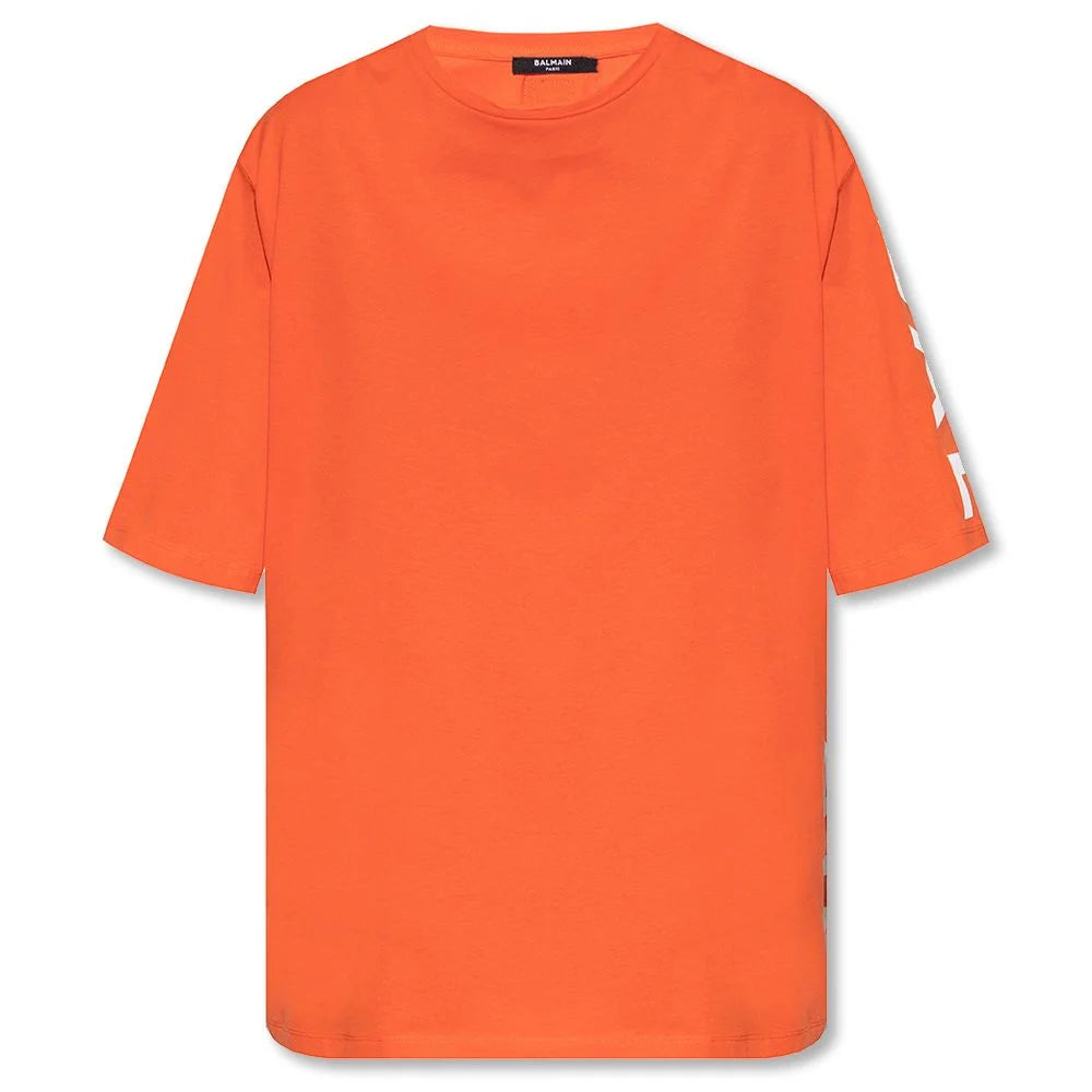 Balmain Orange Cotton T-Shirt - T-Shirts
