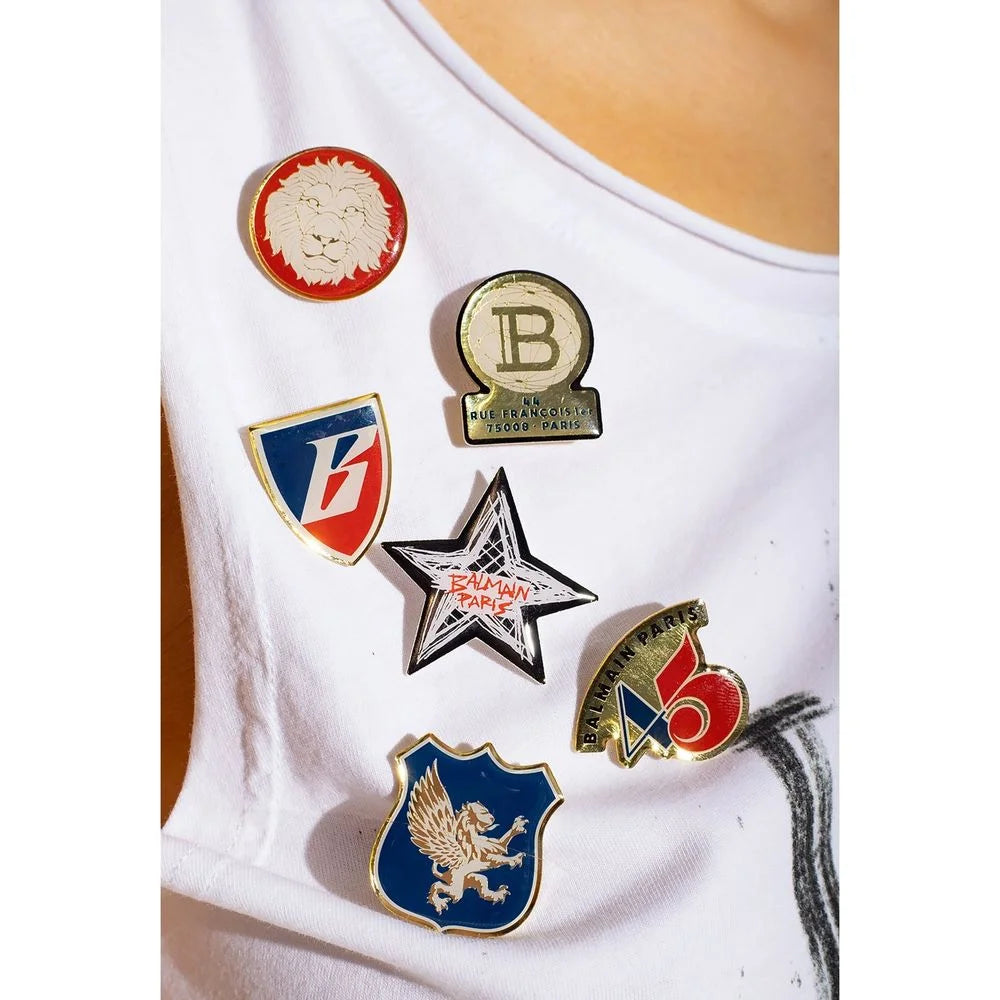 Balmain Printed Cotton Cropped T-Shirt - T-Shirts