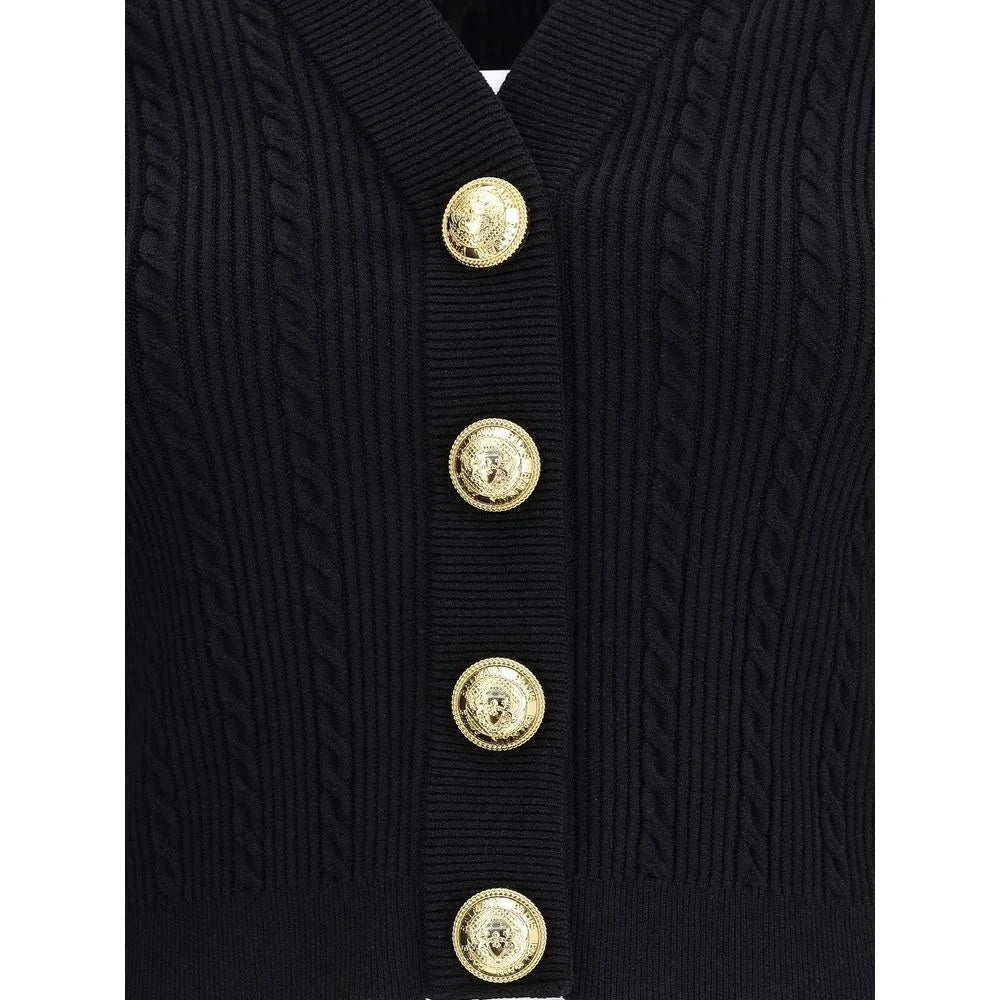 Balmain Ribbed and braided Cardigan - Cardigans
