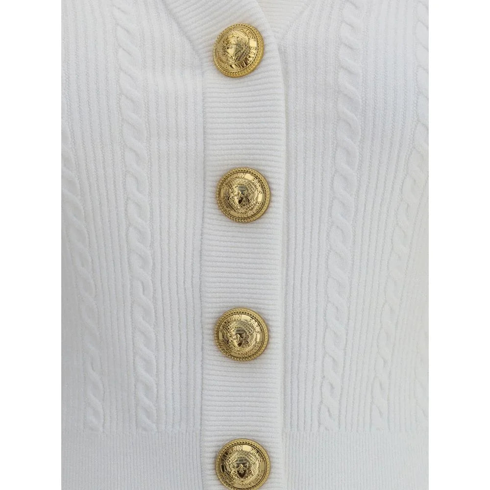 Balmain Ribbed and braided Cardigan - Cardigans