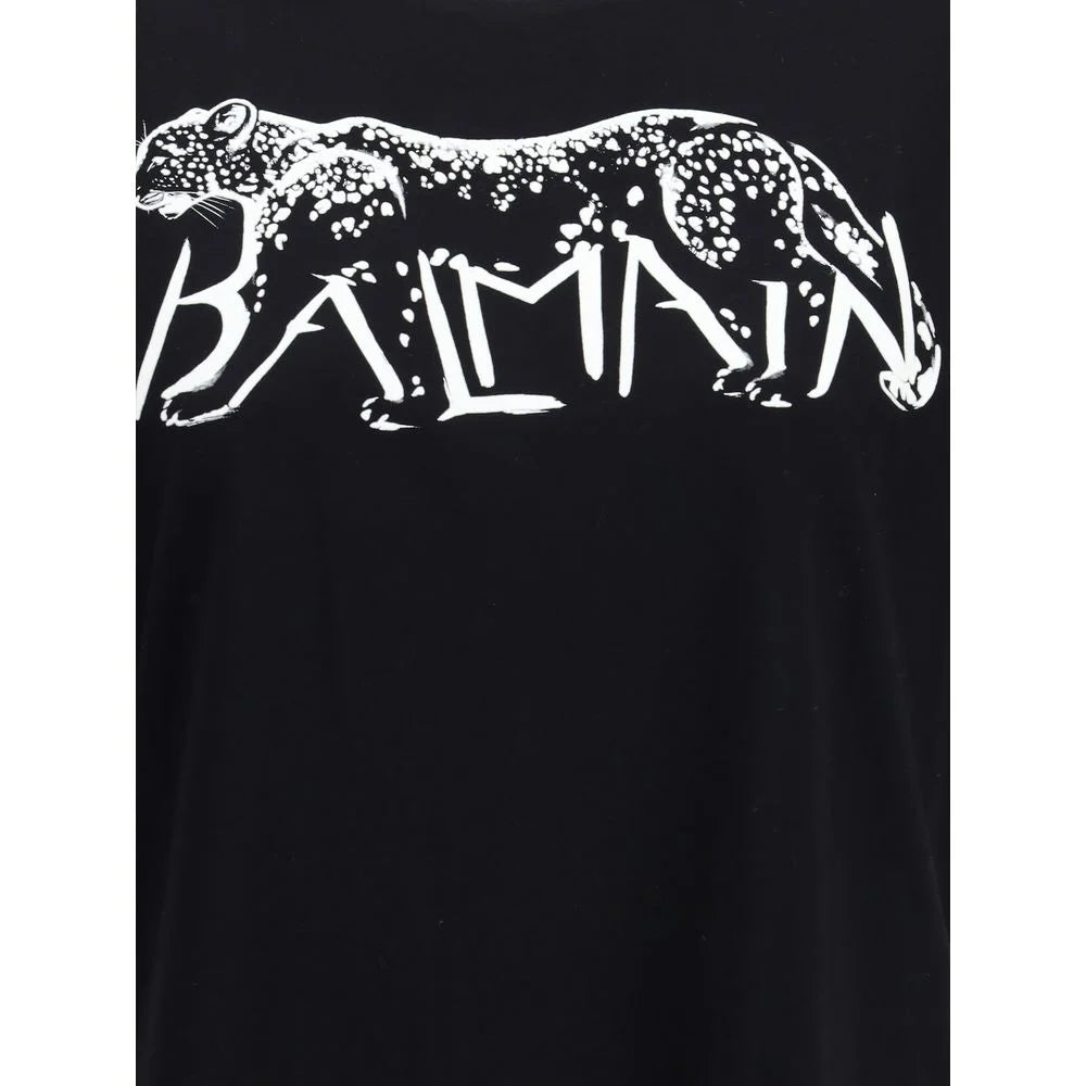 Balmain T-shirt with Leopard Print - T-Shirts