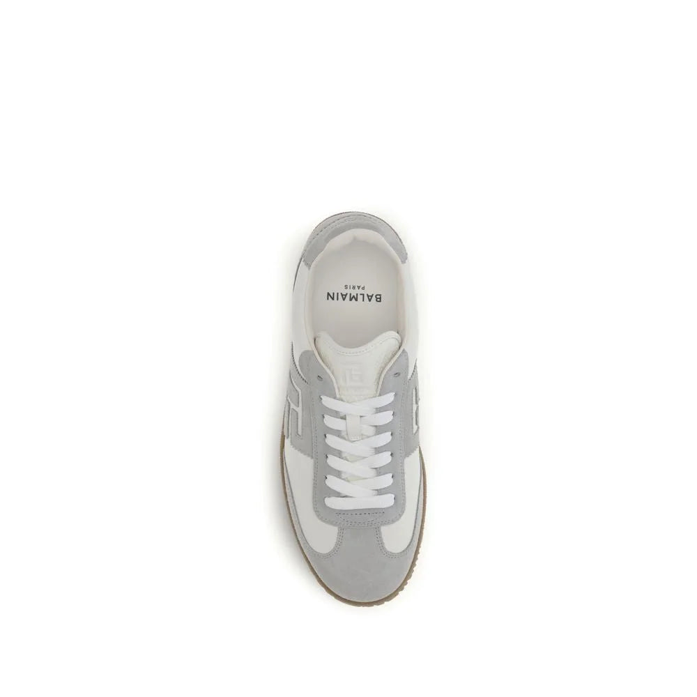 Balmain White Calf Leather Bos Taurus Athletic Sneakers