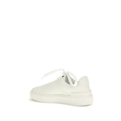 Balmain White Calf Leather Bos Taurus Low Top Sneakers - EU39/US9