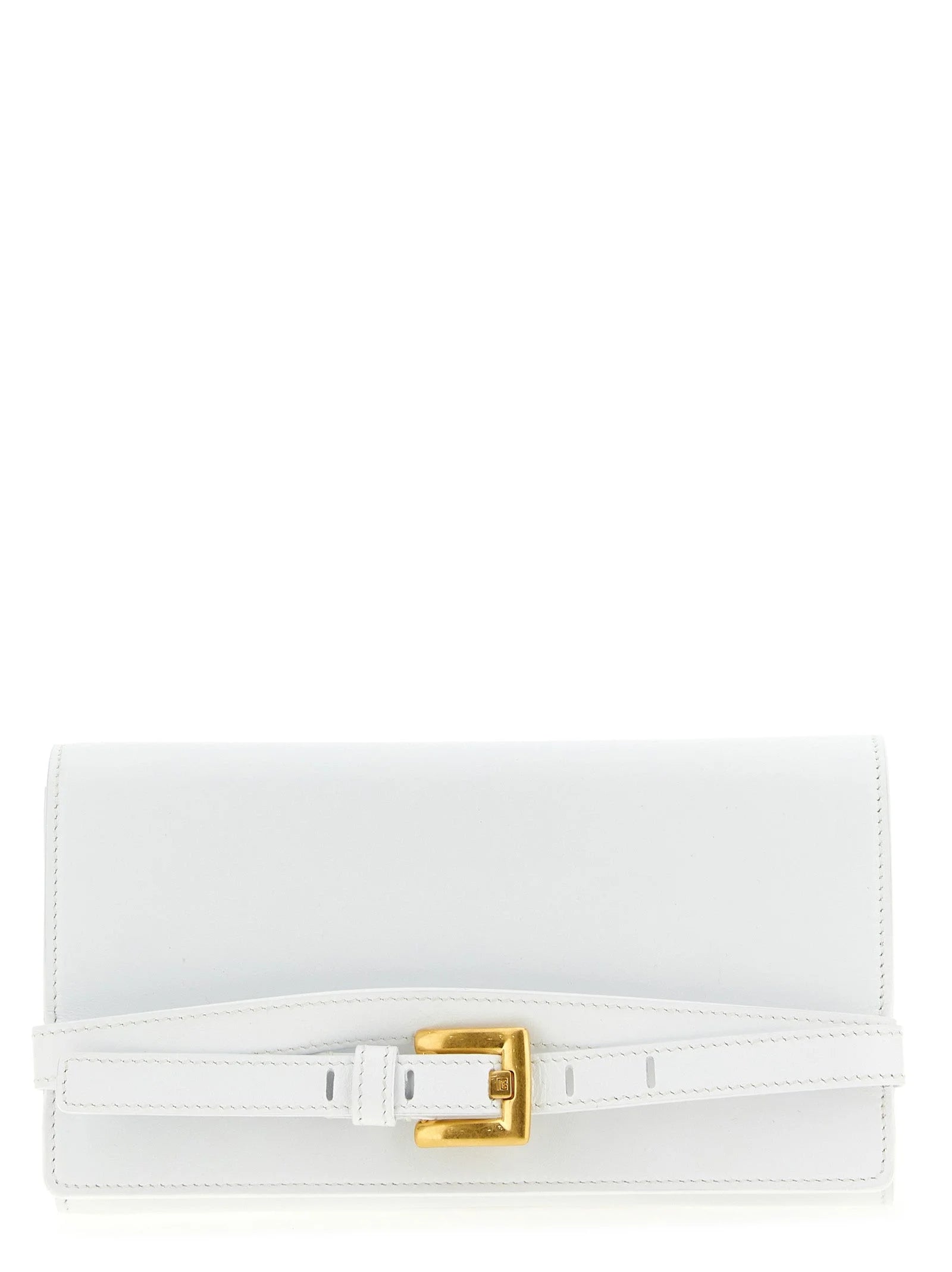 Balmain White Calfskin Cardholder