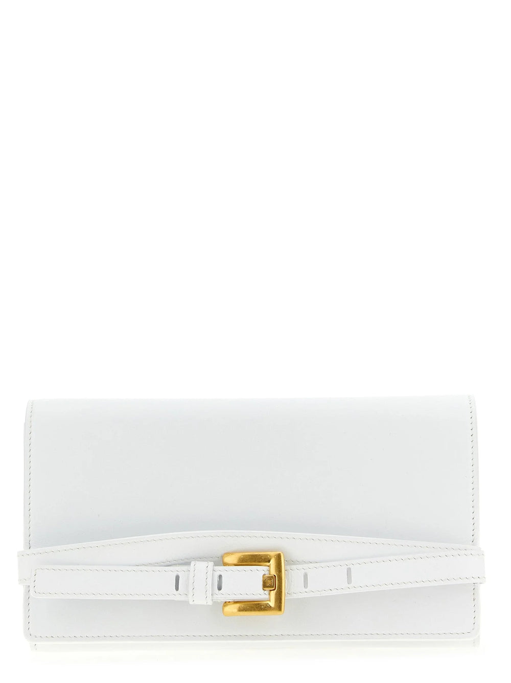 Balmain White Calfskin Cardholder