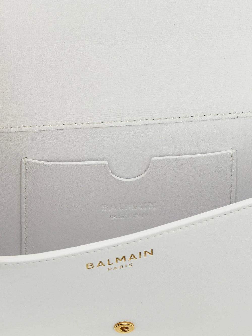 Balmain White Calfskin Cardholder